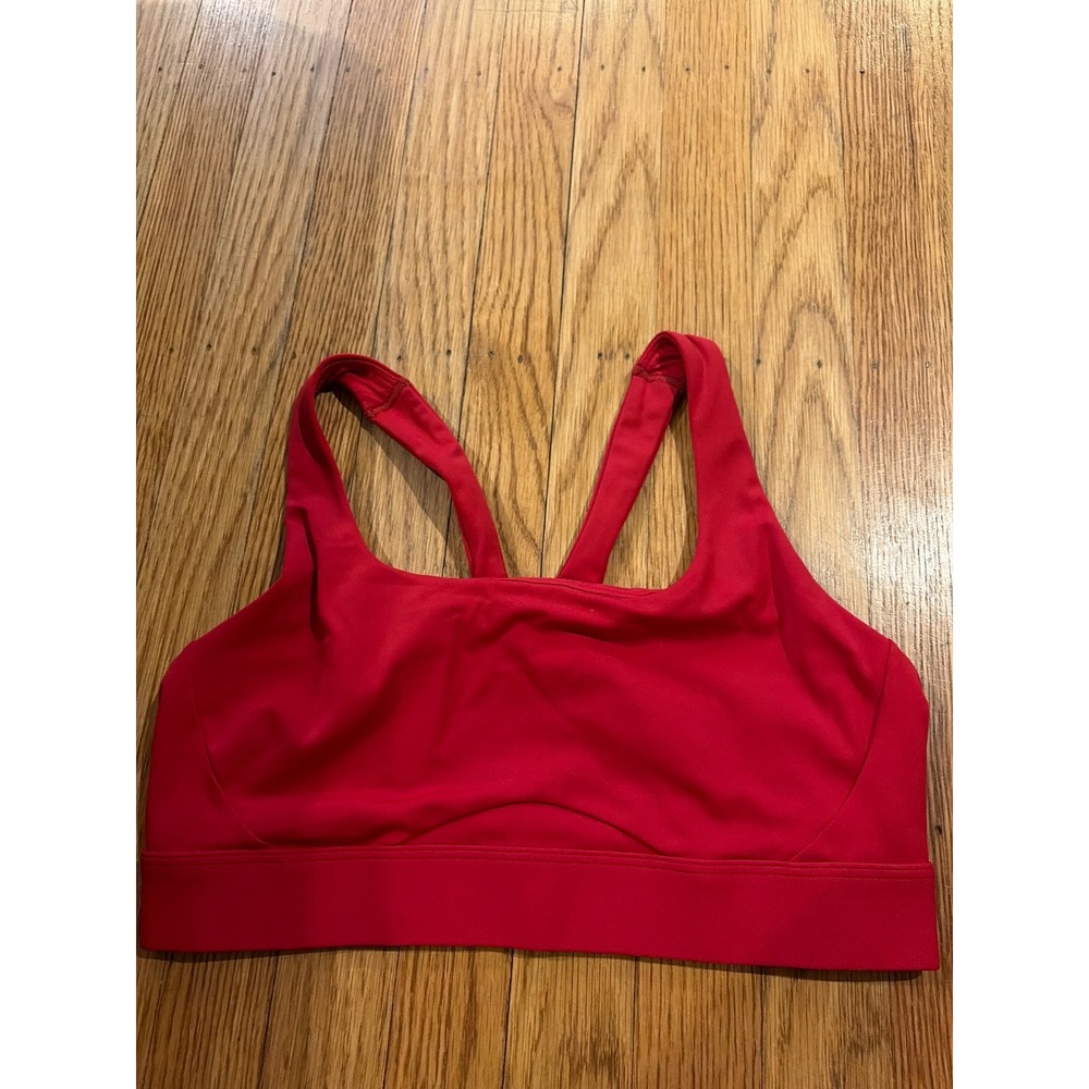 Athleta Red Racerback Sports Bra Square Neck Activewear Top